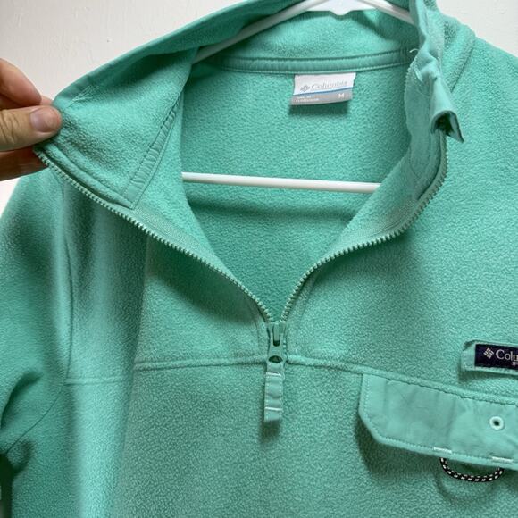 Columbia PFG Women's Turquoise Blur Fleece Pullover Sz Medium Sweatshirt - Picture 7 of 11